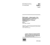 ISO 7346-2:1996, Water quality - Determination of the acute lethal toxicity of substances to a freshwater fish [Brachydanio rerio Hamilton-Buchanan ... Cyprinidae)] - Part 2: Semi-static method