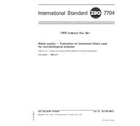 ISO 7704:1985, Water quality -- Evaluation of membrane filters used for microbiological analyses