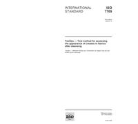 ISO 7769:2006, Textiles - Test method for assessing the appearance of creases in fabrics after cleansing