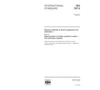 ISO 787-3:2000, General methods of test for pigments and extenders -- Part 3: Determination of matter soluble in water -- Hot extraction method