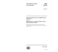 ISO 787-8:2000, General methods of test for pigments and extenders -- Part 8: Determination of matter soluble in water -- Cold extraction method