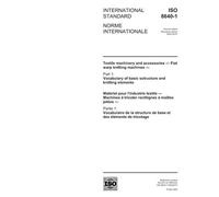 ISO 8640-1:2004, Textile machinery and accessories - Flat warp knitting machines - Part 1: Vocabulary of basic structure and knitting elements