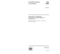 ISO 8996:2004, Ergonomics of the thermal environment - Determination of metabolic rate
