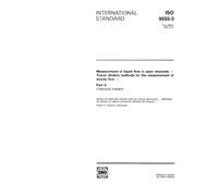 ISO 9555-3:1992, Measurement of liquid flow in open channels - Tracer dilution methods for the measurement of steady flow - Part 3: Chemical tracers