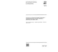 ISO 9851:1990, Continuous mechanical handling equipment - Overhead electrical monorail conveyors - Definitions and safety rules