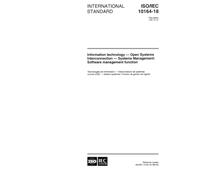ISO/IEC 10164-18:1997, Information technology - Open Systems Interconnection - Systems Management: Software management function