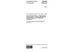ISO/IEC 10164-21:1998, Information technology - Open Systems Interconnection - Systems Management: Command sequencer for Systems Managenment - Part 21:
