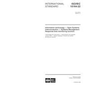 ISO/IEC 10164-22:2000, Information technology -- Open Systems Interconnection -- Systems Management: Response time monitoring function