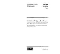 ISO/IEC 10181-2:1996, Information technology - Open Systems Interconnection - Security frameworks for open systems: Authentication framework