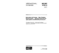 ISO/IEC 10181-5:1996, Information technology - Open Systems Interconnection - Security frameworks for open systems: Confidentiality framework