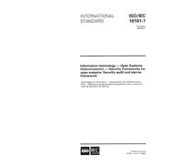ISO/IEC 10181-7:1996, Information technology - Open Systems Interconnection - Security frameworks for open systems: Security audit and alarms framework