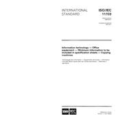 ISO/IEC 11159:1996, Information technology - Office equipment - Minimum information to be included in specification sheets - Copying machines