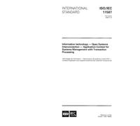 ISO/IEC 11587:1996, Information technology - Open Systems Interconnection - Application Context for Systems Management with Transaction Processing