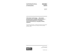 ISO/IEC 13673:2000, Information technology -- Document processing and related communication -- Conformance testing for Standard Generalized Markup Language (SGML) systems