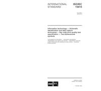 ISO/IEC 15415:2004, Information technology - Automatic identification and data capture techniques - Bar code print quality test specification - Two-dimensional symbols