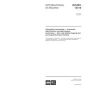 ISO/IEC 15419:2001, Information technology -- Automatic identification and data capture techniques -- Bar code digital imaging and printing performance testing