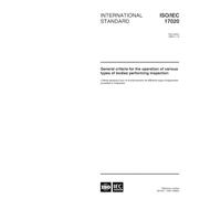 ISO/IEC 17020:1998, General criteria for the operation of various types of bodies performing inspection