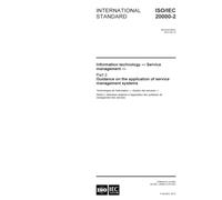 ISO/IEC 20000-2:2012, Information technology - Service management - Part 2: Guidance on the application of service management systems