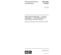 ISO/IEC 27002:2013, Second Edition: Information technology Security techniques Code of practice for information security controls