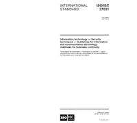 ISO/IEC 27031:2011, Information technology - Security techniques - Guidelines for information and communication technology readiness for business continuity