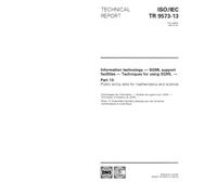 ISO/IEC TR 9573-13:1991, Information technology - SGML support facilities - Techniques for using SGML - Part 13: Public entity sets for mathematics and science