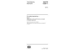 ISO/TR 13387-1:1999, Fire safety engineering -- Part 1: Application of fire performance concepts to design objectives