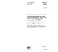 ISO/TR 22305:2006, Cigarettes - Measurement of nicotine-free dry particulate matter, nicotine, water and carbon monoxide in cigarette smoke - Analysis ... between repeatability, reproducibility and to