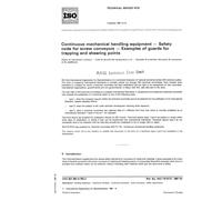 ISO/TR 9172:1987, Continuous mechanical handling equipment - Safety code for screw conveyors - Examples of guards for trapping and shearing points
