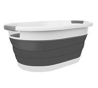 ISO TRADE - Cesta para lavandería plegable (silicona, 25 L), color gris