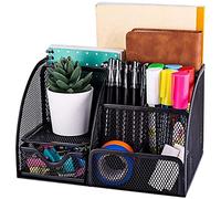 Iso Trade Desk Organizer 6 Black compartments and 1 Drawer for Home Office 15987 Organizadores para armarios, Multicolor, Único