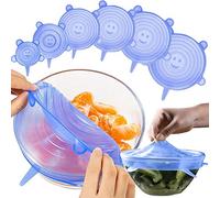 Iso trade lot de 6 couvercles en silicone stretch réutilisables 12273