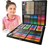 ISO TRADE Maltec 8643 - Maletín para colorear para niños 258 TLG con lápices de cera, acuarela, pastel, fieltro, pinceles, goma, bolígrafo en un maletín práctico
