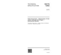 ISO/TS 12902:2001, Solid mineral fuels - Determination of total carbon, hydrogen and nitrogen - Instrumental methods
