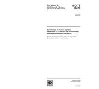 ISO/TS 16071:2003, Ergonomics of human-system interaction - Guidance on accessibility for human-computer interfaces