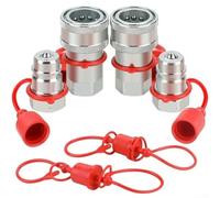 ISO7241-A Acoplador hidráulico de conexión rápida de acero al carbono,Montaje de rosca NPT con tapa antipolvo,Para la construcción de agricultura industrial (NPT1/2)