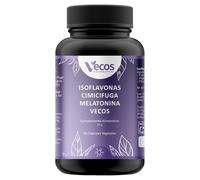Isoflavonas con Cimicifuga, Melatonina y Vitamina B6 | Alivia Síntomas de la Menopausia, el Cansancio y la Fatiga, | Mejora los Sofocos, Sudoración e Irritabilidad 60 Cápsulas (1 Bote)