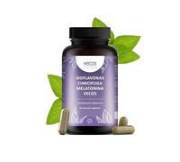 Isoflavonas con Cimicifuga, Melatonina y Vitamina B6 - Complemento Alimenticio para Mujeres - Bienestar durante la Menopausia y el Sueño