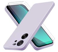 ISOI Funda para Xiaomi 13T / Xiaomi 13T Pro + [2 Pack] Protector Pantalla, Carcasa de Silicona Líquida Gel Ultra Suave Funda con tapete de Microfibra Anti-Rasguño - Púrpura