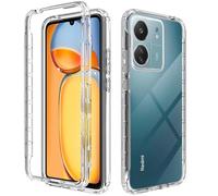 ISOI Funda para Xiaomi Redmi 13 C/Poco C65, 360 Grados Protección Diseñada, Transparente Ultrafino Silicona TPU Frente y PC Back Carcasa Belleza Original Funda de Doble Protección - Transparente