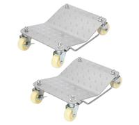 ISOISL 2 ayudas para maniobrar el coche, 500 kg por plataforma, superficie de acero antideslizante, ruedas giratorias de 360° con frenos, gato hidráulico para coches, camiones, plataformas de