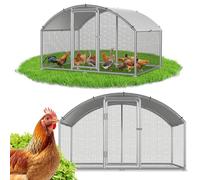 ISOISL Gallinero 3x2x2m Gallinero para Gallinas Jaula para Aves Pequeños Animales Recinto Exterior con Techo Arqueado de PE y Estructura de Acero Galvanizado