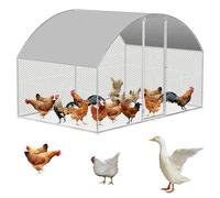 ISOISL Gallinero 3x2x2m Gallinero para Gallinas Jaula para Aves Pequeños Animales Recinto Exterior con Techo Arqueado de PE y Estructura de Acero Galvanizado