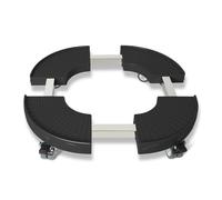 ISOISL Patinete redondo para plantas, posavasos ajustable, diámetro de 38 - 54 cm, para plantas con capacidad de carga de 200 kg, color negro con ruedas giratorias 360°, para exteriores e interiores