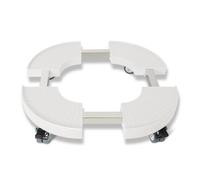 ISOISL Patinete redondo para plantas, posavasos ajustable, diámetro de 38 - 54 cm, tabla rodante para plantas, capacidad de carga 200 kg, color blanco con ruedas giratorias 360°, para exteriores e