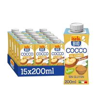 Isola Bio - Pack de 15 Cremas de Coco y Curry Ecológicas de 200 ml- Alternativa Vegetal para Cocinar, Sin Lactosa, Sin Gluten, 100% Orgánica, Ideal para Salsas, Arroces y Recetas Veganas - 200 ml