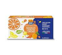ISOLA BIO - Pack de 3 Unidades de Zumo Ecológico de Naranja, Zanahoria y Limón de 200 ml - Sin Azúcares Añadidos, Sin Conservantes Ni Colorantes - Apto para Consumo Vegano - Endulzado con Agave