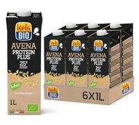 ISOLA BIO - Pack de 6 Unidades de 1 L de Bebida Ecológica Vegetal de Avena con Proteína - Alto Contenido en Proteínas Vegetales - Apto para Veganos