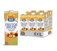 ISOLA BIO - Pack de 6 Unidades de 1L de Bebida Ecológica Vegetal de Frutos Secos - Apto para Consumo Vegano - Sin Lactosa, Leche Ni Huevo - Bajo Contenido en Sal y en Grasas
