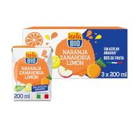 ISOLA BIO - Zumo Ecológico Naranja, Zanahoria y Limón - Pack 3 x 200 ml