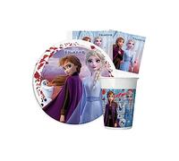 Isola Party Kit de fiesta de cumpleaños Eco-Friendly Frozen II (16 platos, 16 vasos, 20 servilletas) (Edad 2-6 años)